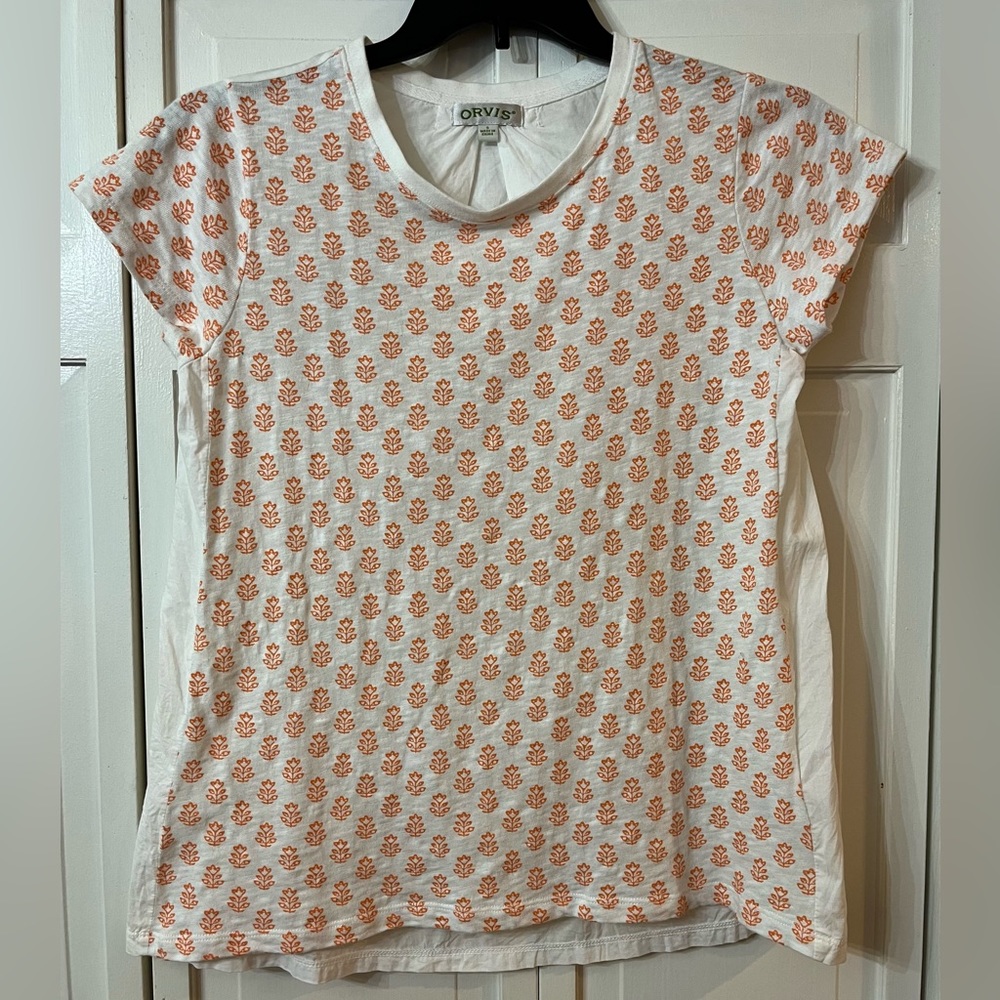 Orvis- Light Orange Short Sleeve Shirt, Perfect casual top for everyday wear